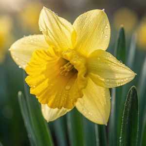 Dewy Daffodil Close-up