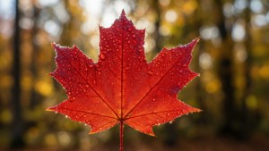 Dewy Maple Leaf
