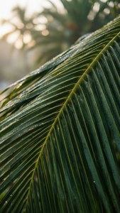Dewy Palm Leaves