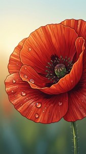 Dewy Poppy Close-up