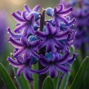 Dewy Purple Hyacinths