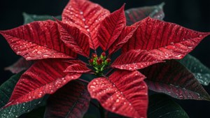 Dewy Red Poinsettia