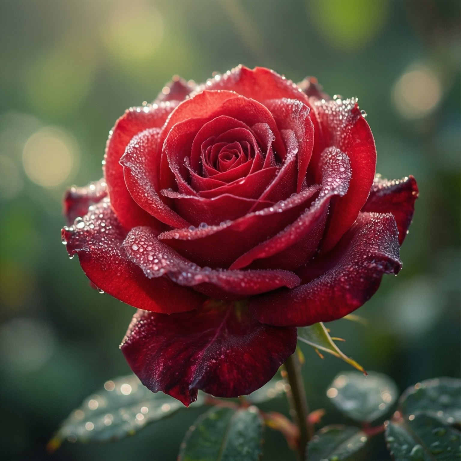 Dewy Red Rose by Wallpapers.art Studio