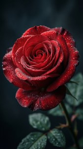 Dewy Red Rose