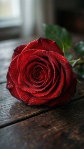 Dewy Red Rose