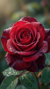 Dewy Red Roses