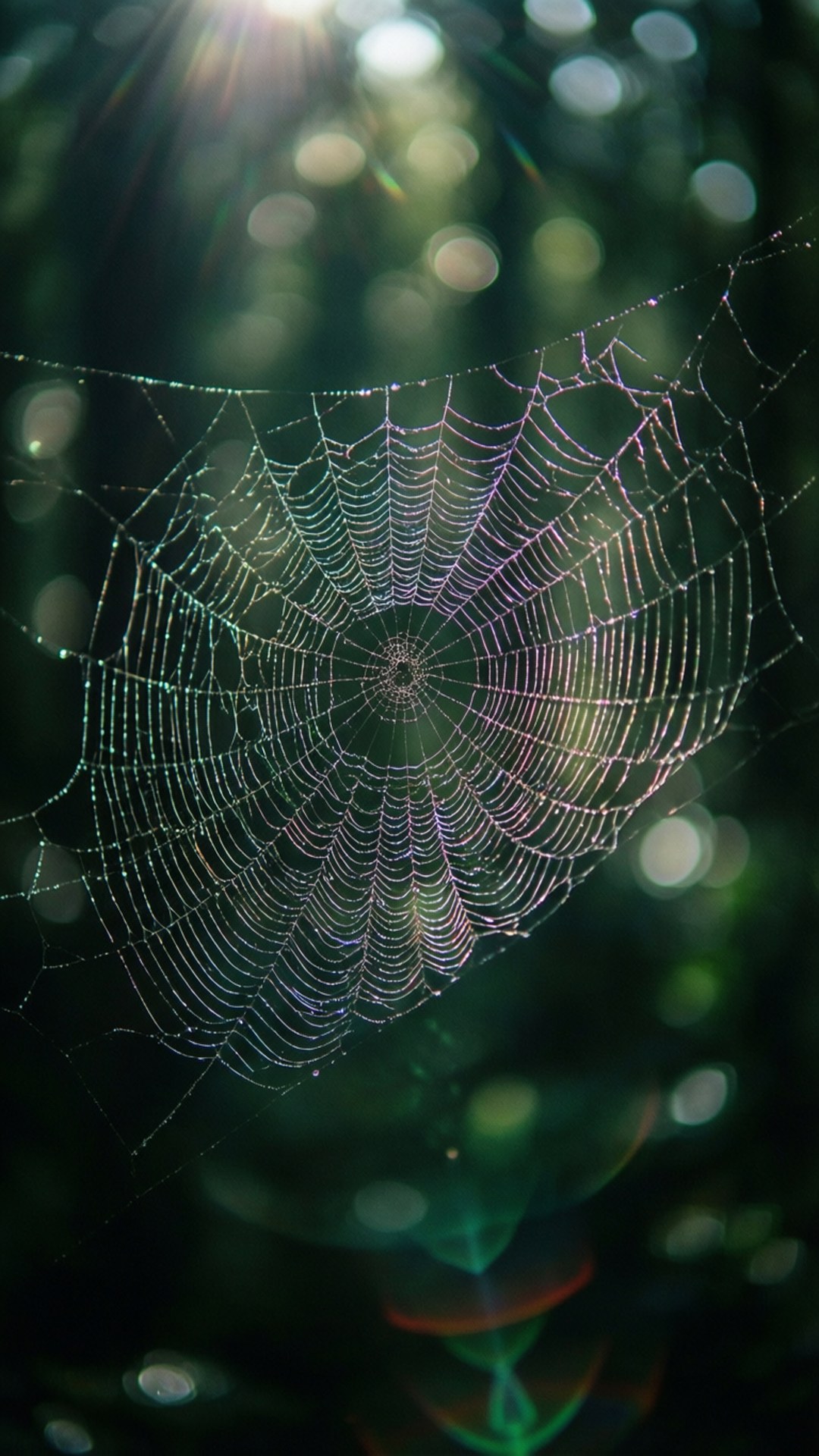 Dewy Spider Web Macro by Wallpapers.art Studio