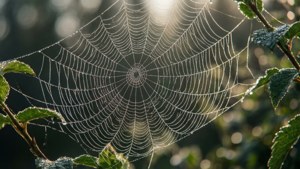 Dewy Spider Web Macro