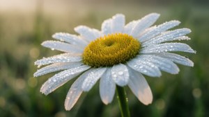 Dewy White Daisy Macro