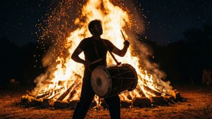 Dhol Player Silhouette