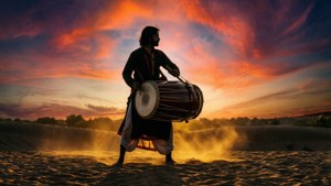 Dhol Sunset Silhouette