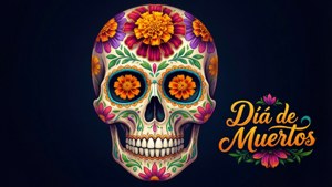 Dia de Muertos Floral Skull