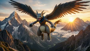 Dialga Soaring at Dawn
