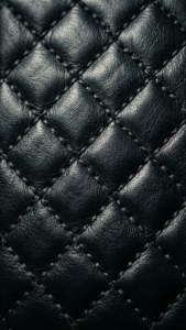 Diamond Stitched Black Leather