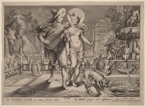 Diana as Luna Accompanying a Young Man Serenading