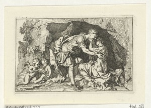 Dido en Aeneas schuilen voor de storm
