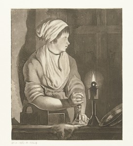 Dienstmeid met kandelaar