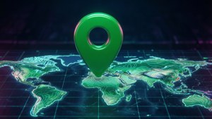 Digital Green GPS Pin