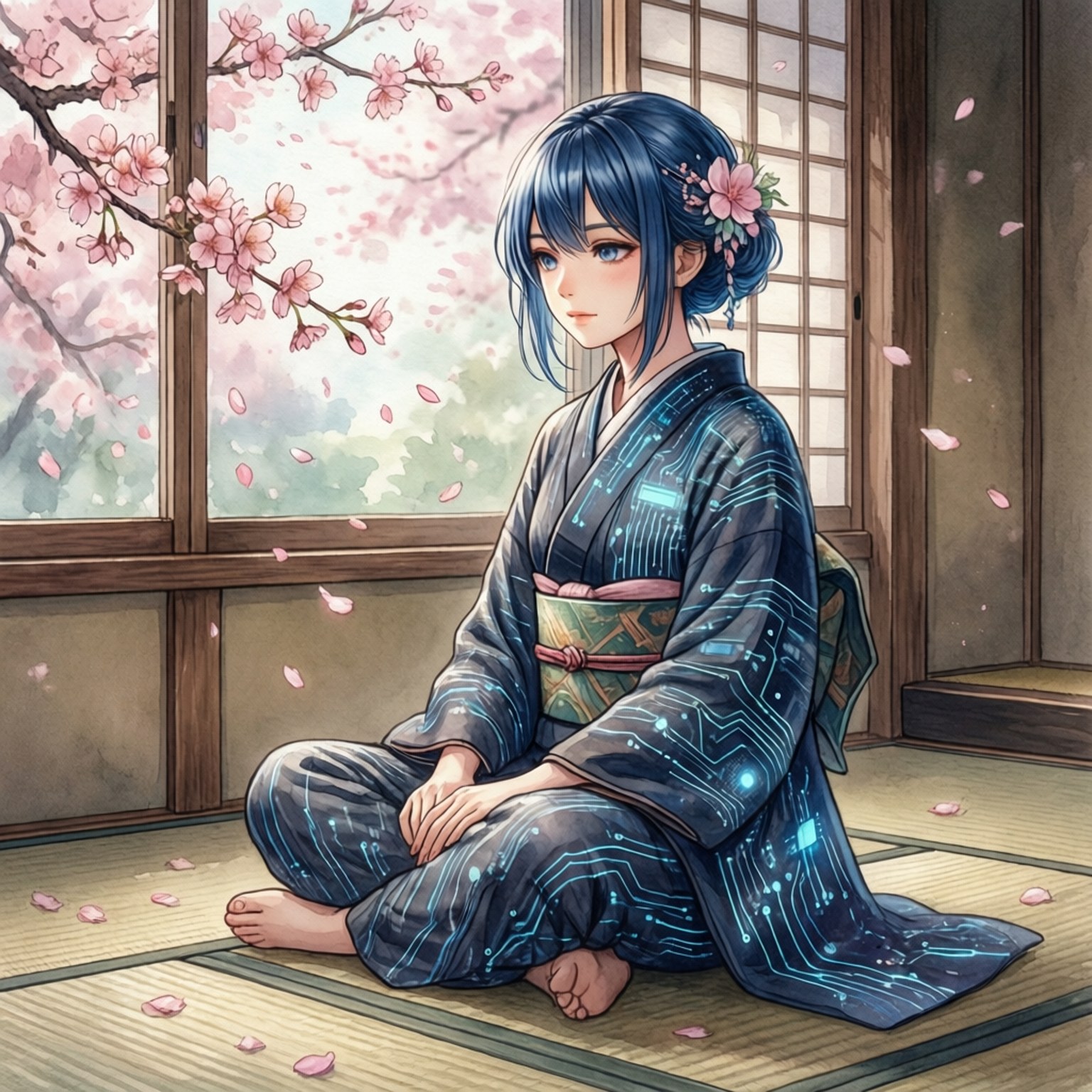 Digital Kimono Dream by Wallpapers.art Studio