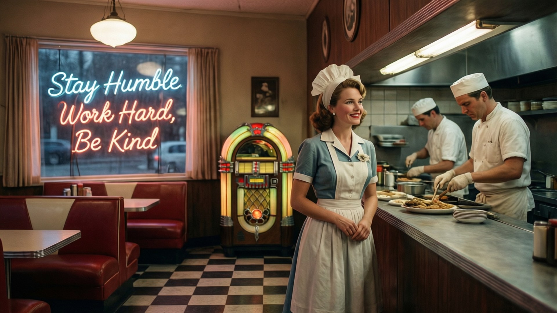 Diner Nostalgia Neon by Wallpapers.art Studio