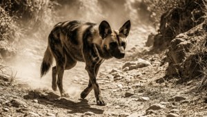 Dingo in Creek Bed