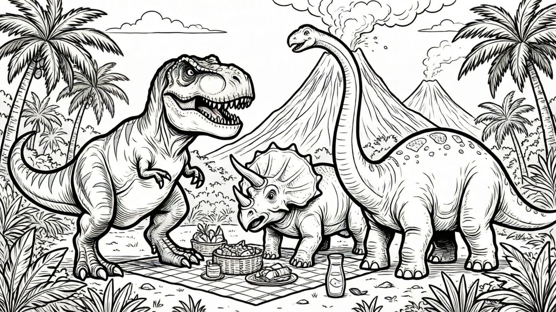 Dino Picnic Party by Wallpapers.art Studio
