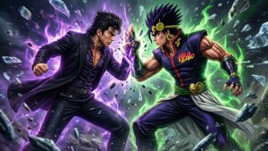 Dio vs Jotaro Stand Clash