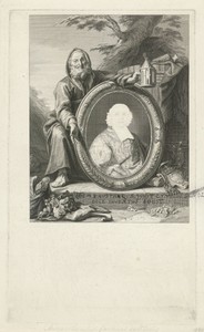 Diogenes bij een portret van André-Hercule de Fleury