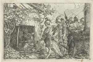 Diogenes vraagt Alexander de Grote uit de zon te gaan