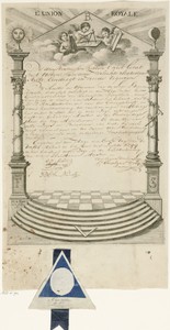 Diploma van de Vrijmetselaarsloge "l'Union Royale" te Den Haag