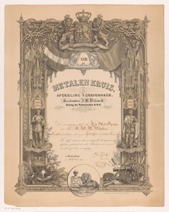 Diploma van het Metalen Kruis van de heer C.W.R. Scholten
