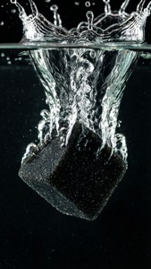 Dissolving Black Sugar Cube