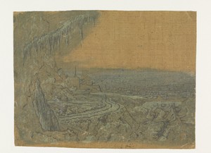 Distant View with a Road and Mossy Branches