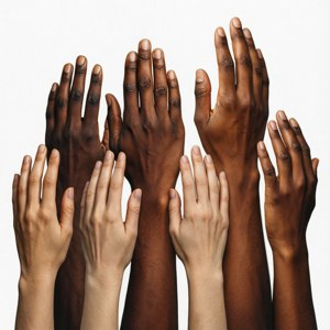 Diverse Hands Swipe Up