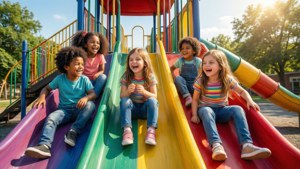Diverse Kids on Playground