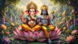 Divine Brothers in Lotus Garden