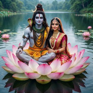 Divine Couple on Lotus