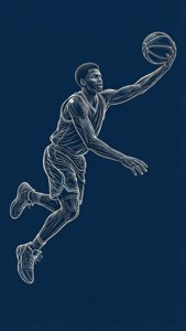 Diving Player Line Art