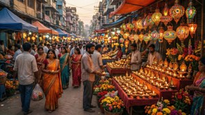 Diwali Market Bustle