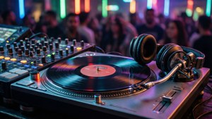 DJ Turntable Close-Up