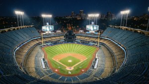 Dodger Stadium Aerial Night
