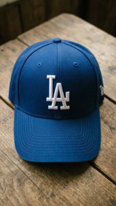 Dodgers Cap on Wood