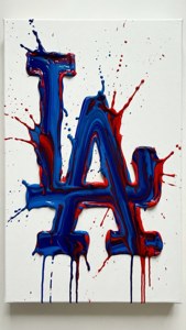 Dodgers Paint Splash Abstract