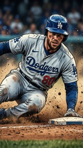 Dodgers Player Sliding Comic