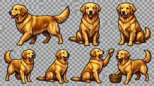 Dog Poses Sprite Sheet