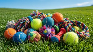Dog Toys on Grass