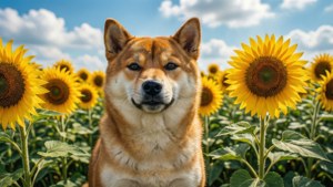 Doge in Sunflowers