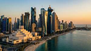 Doha Skyline Sunset Glow