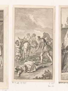 Don Quichot helpt de van haar ezel gevallen boerin