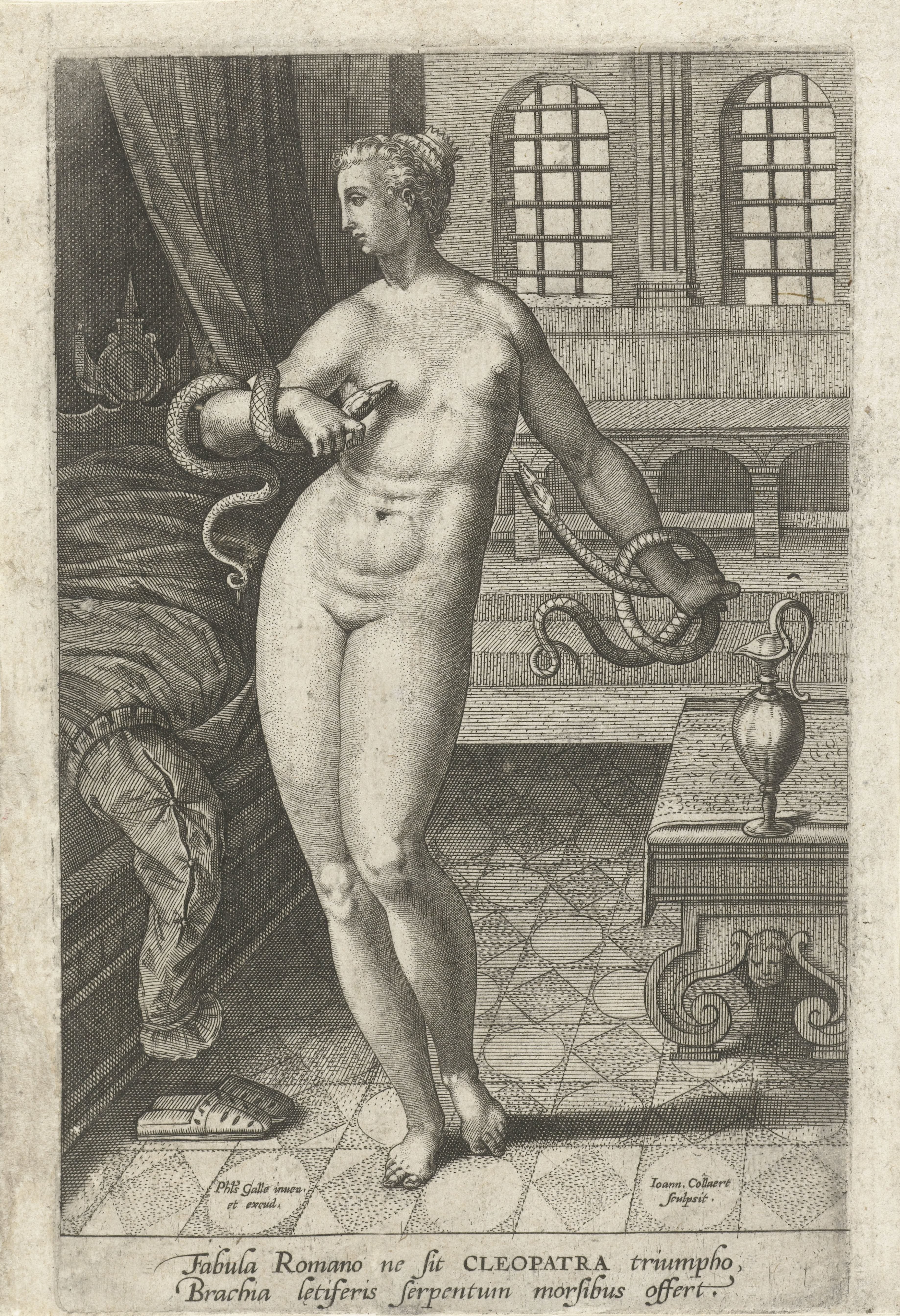 Dood van Cleopatra by Jan Collaert (II)